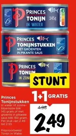 Vomar Voordeelmarkt Princes Tonijnstukken aanbieding