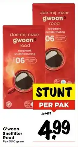 Vomar Voordeelmarkt G'woon Snelfilter Rood aanbieding