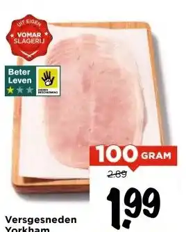 Vomar Voordeelmarkt Versgesneden Yorkham aanbieding