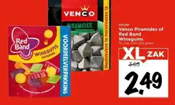Vomar Voordeelmarkt Venco Piramides of Red Band Winegums aanbieding