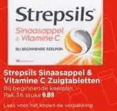 Vomar Voordeelmarkt Strepsils Sinaasappel & Vitamine C Zuigtabletten aanbieding