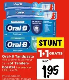 Vomar Voordeelmarkt Oral-B Tandpasta of Tandenborstel aanbieding