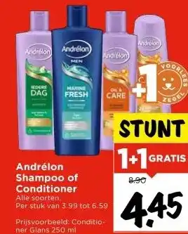 Vomar Voordeelmarkt Andrélon Shampoo of Conditioner aanbieding