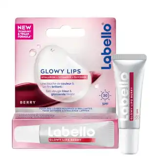 Kruidvat Labello Glowy Lips Berry Lippenbalsem met SPF30 aanbieding