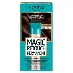 Kruidvat L'Oréal Paris Magic Retouch 3 Donkerbruin Permanente Haarkleuring aanbieding