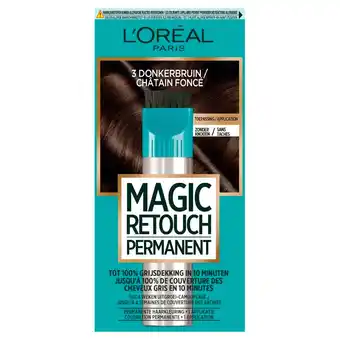 Kruidvat L'Oréal Paris Magic Retouch 3 Donkerbruin Permanente Haarkleuring aanbieding