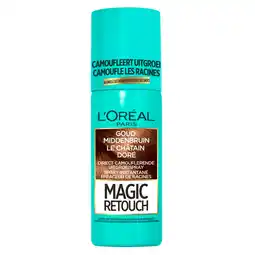 Kruidvat L'Oréal Paris Magic Retouch Goud Middenbruin Camouflerende Uitgroeispray aanbieding