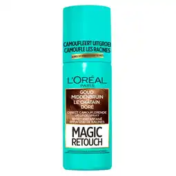 Kruidvat L'Oréal Paris Magic Retouch Goud Middenbruin Camouflerende Uitgroeispray aanbieding