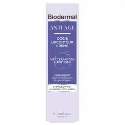 Kruidvat Biodermal Anti-Age Oog & Lipcountourcrème aanbieding