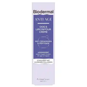 Kruidvat Biodermal Anti-Age Oog & Lipcountourcrème aanbieding