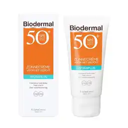 Kruidvat Biodermal Hydraplus SPF50+ Zonnecrème voor het Gezicht aanbieding