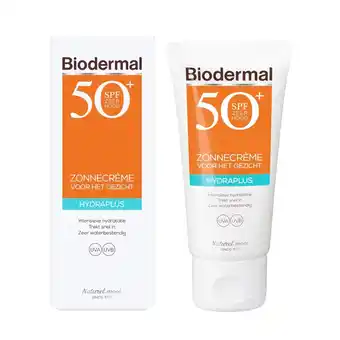 Kruidvat Biodermal Hydraplus SPF50+ Zonnecrème voor het Gezicht aanbieding