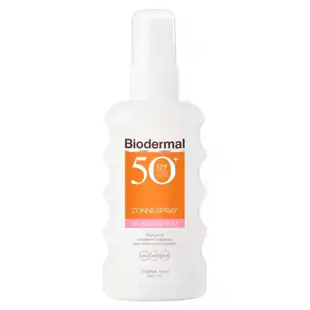 Kruidvat Biodermal Gevoelige Huid SPF50+ Zonnespray aanbieding