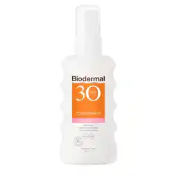 Kruidvat Biodermal Gevoelige Huid SPF30 Zonnespray aanbieding
