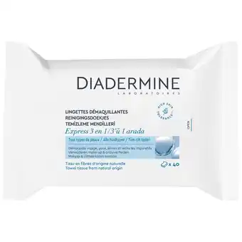 Kruidvat Diadermine Express 3-In-1 Reinigingsdoekjes aanbieding