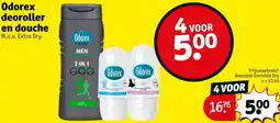 Kruidvat Odorex deoroller en douche aanbieding