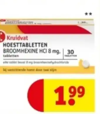 Kruidvat Kruidvat Hoesttabletten broomhexine HCI 8 mg aanbieding