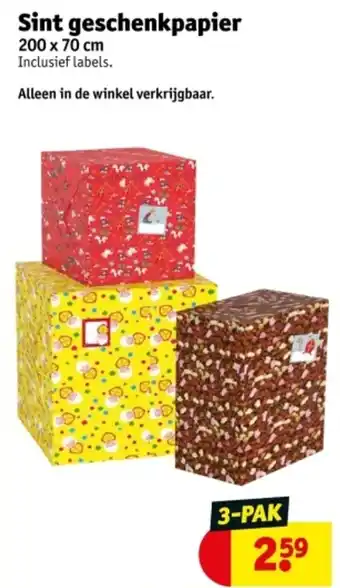 Kruidvat Sint geschenkpapier aanbieding