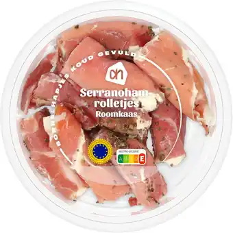 Albert Heijn AH Serranohamrolletjes met roomkaas aanbieding