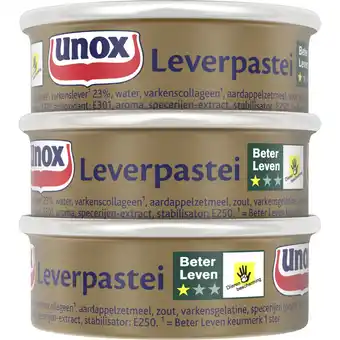 Albert Heijn Unox Leverpastei 3-pack aanbieding