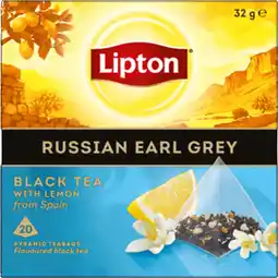Albert Heijn Lipton Russian earl grey black tea lemon aanbieding