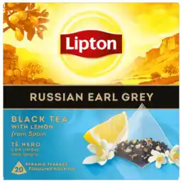 Albert Heijn Lipton Russian earl grey black tea lemon aanbieding