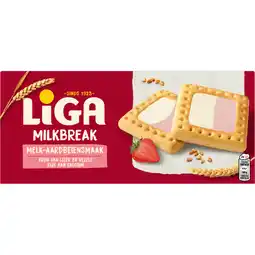 Albert Heijn Liga Milkbreak melk-aardbeiensmaak aanbieding
