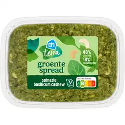 Albert Heijn AH Terra Groentespread spinazie basilicum cashew aanbieding