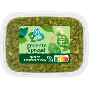 Albert Heijn AH Terra Groentespread spinazie basilicum cashew aanbieding