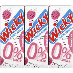 Albert Heijn Wicky Framboos 0% suiker 6-pack aanbieding