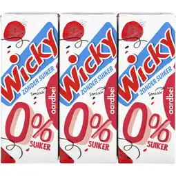 Albert Heijn Wicky Aardbei 0% suiker 6-pack aanbieding