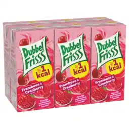 Albert Heijn DubbelFrisss 1kcal framboos & cranberry 6-pack aanbieding