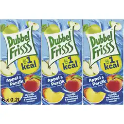 Albert Heijn DubbelFrisss Appel & perzik 6-pack aanbieding