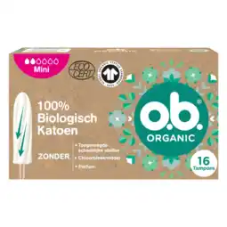 Albert Heijn o.b. Organic cotton tampons mini aanbieding