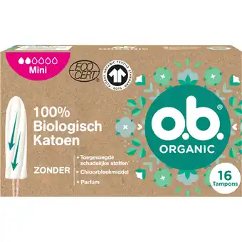 Albert Heijn o.b. Organic cotton tampons mini aanbieding