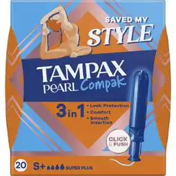 Albert Heijn Tampax compak pearl super plus SP X18 aanbieding