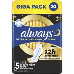 Albert Heijn Always Ultra secure night extra wings giga pack aanbieding