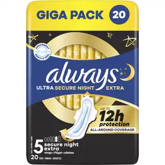 Albert Heijn Always Ultra secure night extra wings giga pack aanbieding
