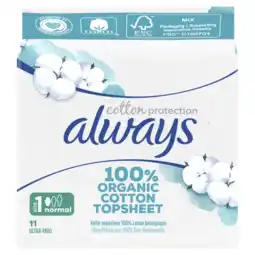 Albert Heijn Always Organic cotton normal maandverband aanbieding