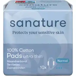 Albert Heijn Sanature Katoenen maandverband normaal aanbieding