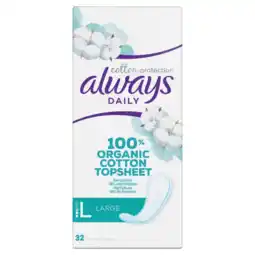 Albert Heijn Always Dailies bio cotton large inlegkruisjes aanbieding