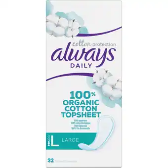 Albert Heijn Always Dailies bio cotton large inlegkruisjes aanbieding