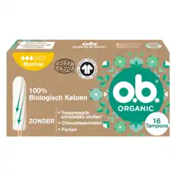 Albert Heijn o.b. Organic cotton tampons normaal aanbieding