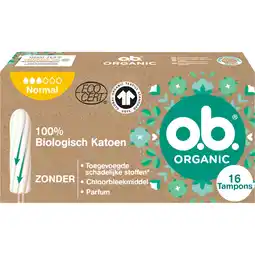 Albert Heijn o.b. Organic cotton tampons normaal aanbieding