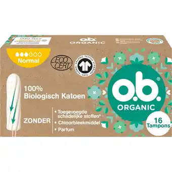 Albert Heijn o.b. Organic cotton tampons normaal aanbieding