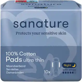 Albert Heijn Sanature Katoenen maandverband ultra night aanbieding