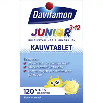 Albert Heijn Davitamon Junior kauwtabletten banaan 3-12 jaar aanbieding