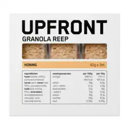 Albert Heijn Upfront Granola reep honing smaak aanbieding