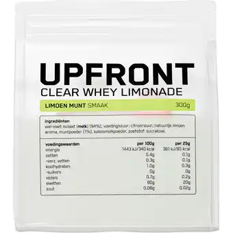 Albert Heijn Upfront Clear whey limonade limoen munt smaak aanbieding