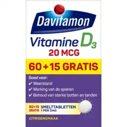 Albert Heijn Davitamon Vitamine D3 forte smelt tabletten aanbieding